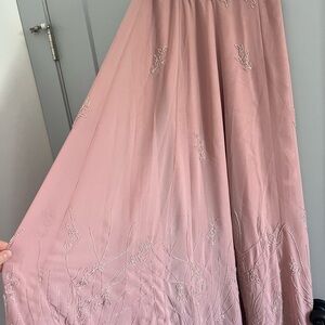 Elegant Pink Embroidered Skirt